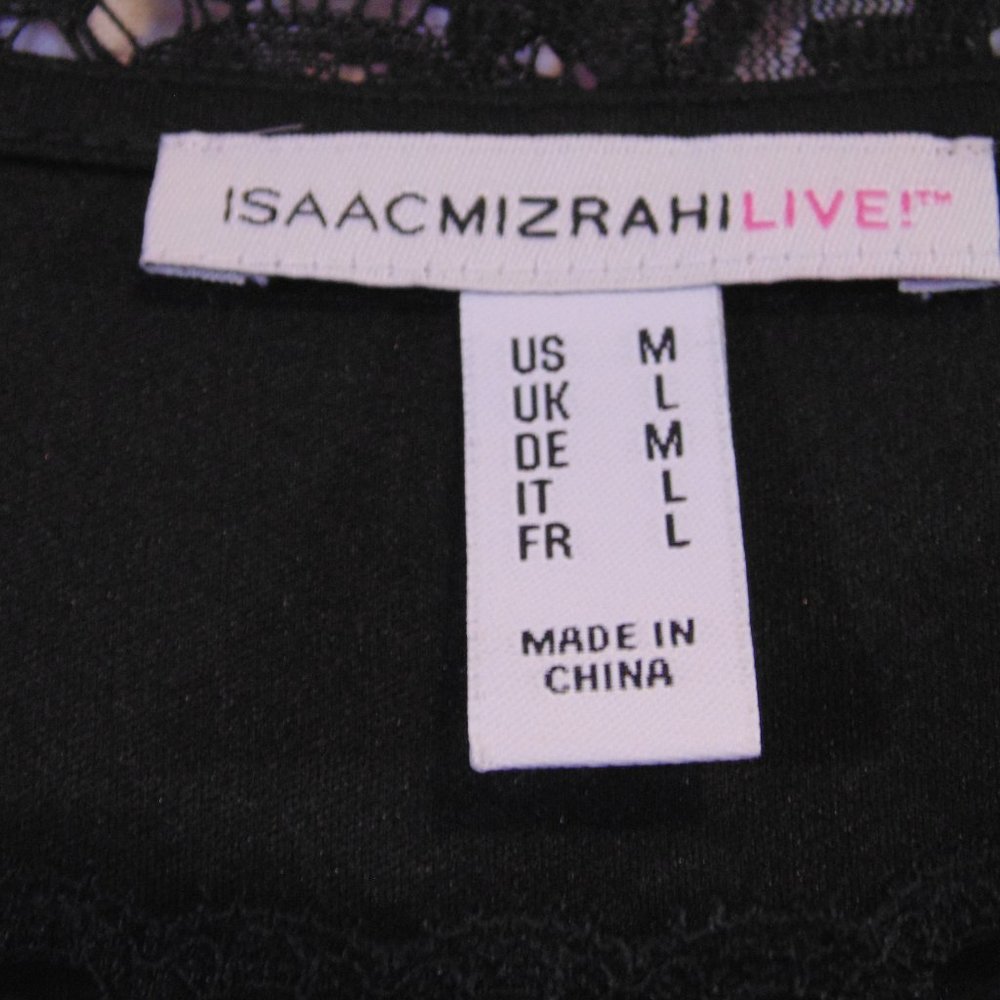 Isaac Mizrahi Live Lace top with fringe hems Medium - Picture 2 of 3